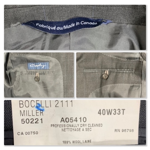 Coppley Charcoal Windowpane 2 Button Suit Jacket - Picture 8 of 8